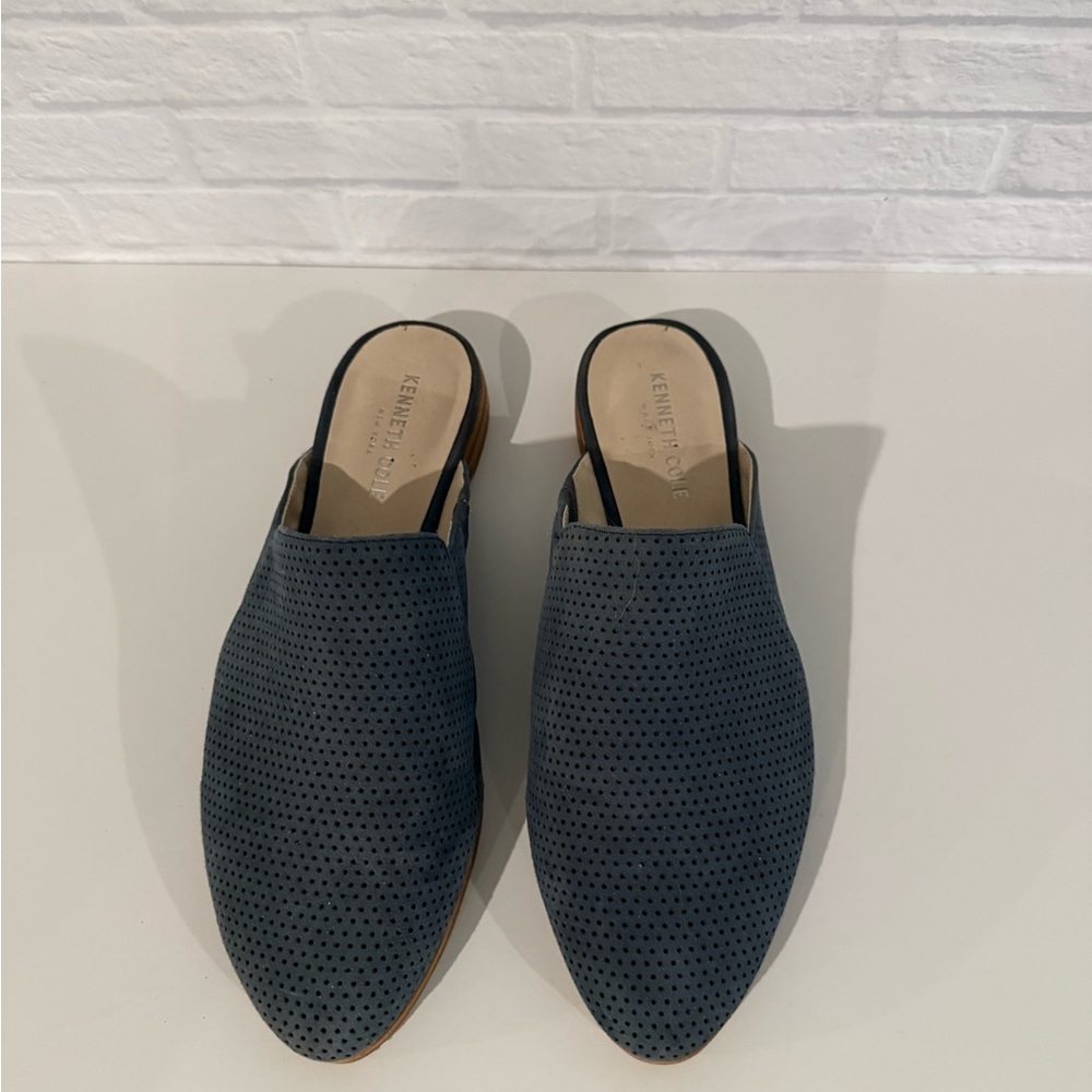 {Kenneth Cole} Blue Slip-On Mule Shoes